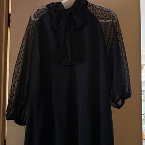 Ashley Stewart Black Dress with Sheer Details